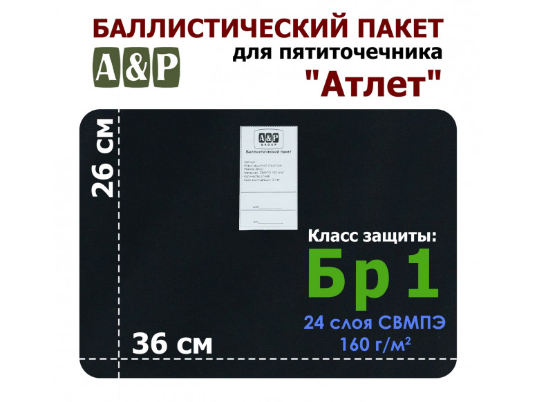 Баллистический пакет для пятиточечника "Атлет". Класс защитной структуры Бр 1.
