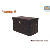 Органайзер в багажник "Премьер" (размер M). Цвет: черный с красной прострочкой Ромб.